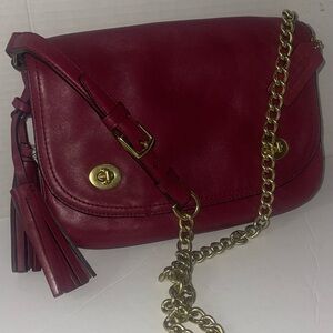 Coach Leather Crossbody legacy  double gusseted bag